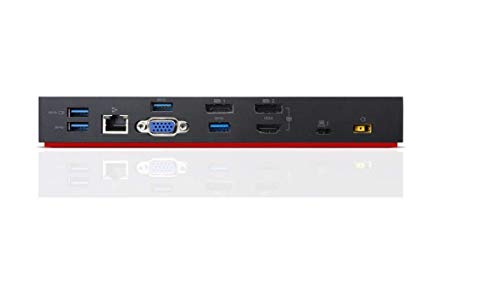RENEWED Lenovo ThinkPad Thunderbolt 3 Dock – 40AC0135US, 135W Power Adapter, Dual 4K Display Support, USB-C, HDMI, DisplayPort – Universal Docking Station