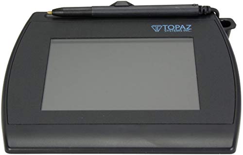 RENEWED Topaz T-LBK57GC-BHSB-R SigGem 5.7" Color Signature Pad – Dual Serial/HID USB, Backlit LCD, Includes Software – Electronic Signature Capture Device