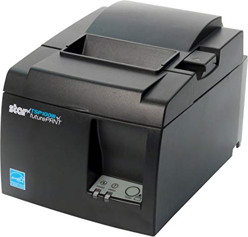 RENEWED Star Micronics TSP143IIILAN Thermal Receipt Printer – Ethernet (LAN), Auto-Cutter, Internal Power Supply – Gray