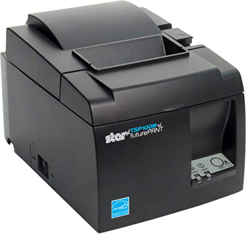 RENEWED Star Micronics TSP143IIILAN Thermal Receipt Printer – Ethernet (LAN), Auto-Cutter, Internal Power Supply – Gray