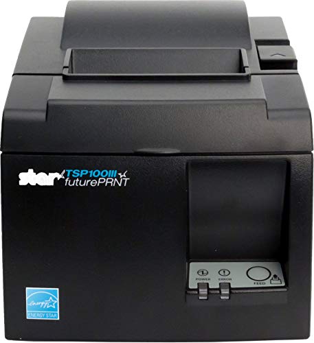 RENEWED Star Micronics TSP143IIILAN Thermal Receipt Printer – Ethernet (LAN), Auto-Cutter, Internal Power Supply – Gray