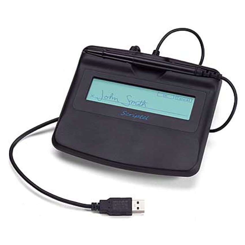 RENEWED Scriptel ST1570-6FT ProScript Signature Pad – 1x5 LCD, Backlit Display, USB Interface – Electronic Signature Capture Device