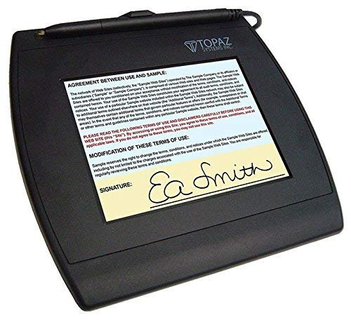 RENEWED Topaz T-LBK57GC-BHSB-R SigGem 5.7" Color Signature Pad – Dual Serial/HID USB, Backlit LCD, Includes Software – Electronic Signature Capture Device