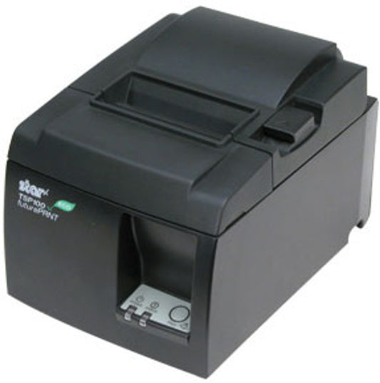 Renewed Star MicronicsTSP143IIU US ECO - Thermal Receipt Printer - Cutter - USB - Gray - Internal Power Supply and Cable Included (Renewed)