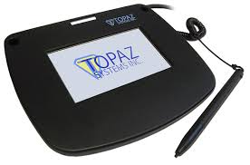 RENEWED Topaz T-LBK750-BHSB-R SigLite 4x3 LCD Signature Pad – Dual Serial/USB Interface, High-Resolution Electronic Signature Capture Device