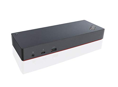 RENEWED Lenovo ThinkPad Thunderbolt 3 Dock – 40AC0135US, 135W Power Adapter, Dual 4K Display Support, USB-C, HDMI, DisplayPort – Universal Docking Station