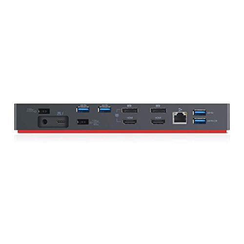 RENEWED Lenovo ThinkPad Thunderbolt 3 Dock Gen 2 (40AN0135US) – 135W Power, Dual 4K UHD Support, 2 HDMI, 2 DisplayPort, USB-C, USB 3.1 – Black