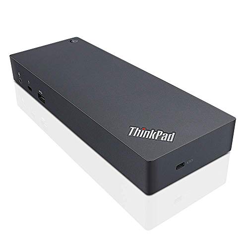 RENEWED Lenovo ThinkPad Thunderbolt 3 Dock – 40AC0135US, 135W Power Adapter, Dual 4K Display Support, USB-C, HDMI, DisplayPort – Universal Docking Station