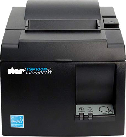 RENEWED Star Micronics TSP143IIILAN Thermal Receipt Printer – Ethernet (LAN), Auto-Cutter, Internal Power Supply – Gray