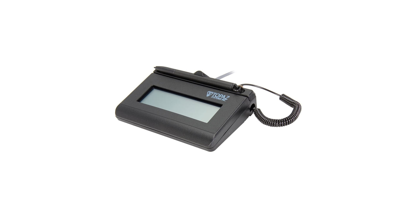 Topaz Signature Pad T-LBK460-BSB-R – SigLite LCD 1x5 w/ Backlight | Virtual Serial via USB | Electronic Signature Capture Pad (Renewed)