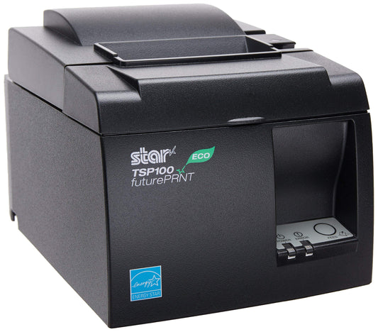 Renewed Star MicronicsTSP143IIU US ECO - Thermal Receipt Printer - Cutter - USB - Gray - Internal Power Supply and Cable Included (Renewed)