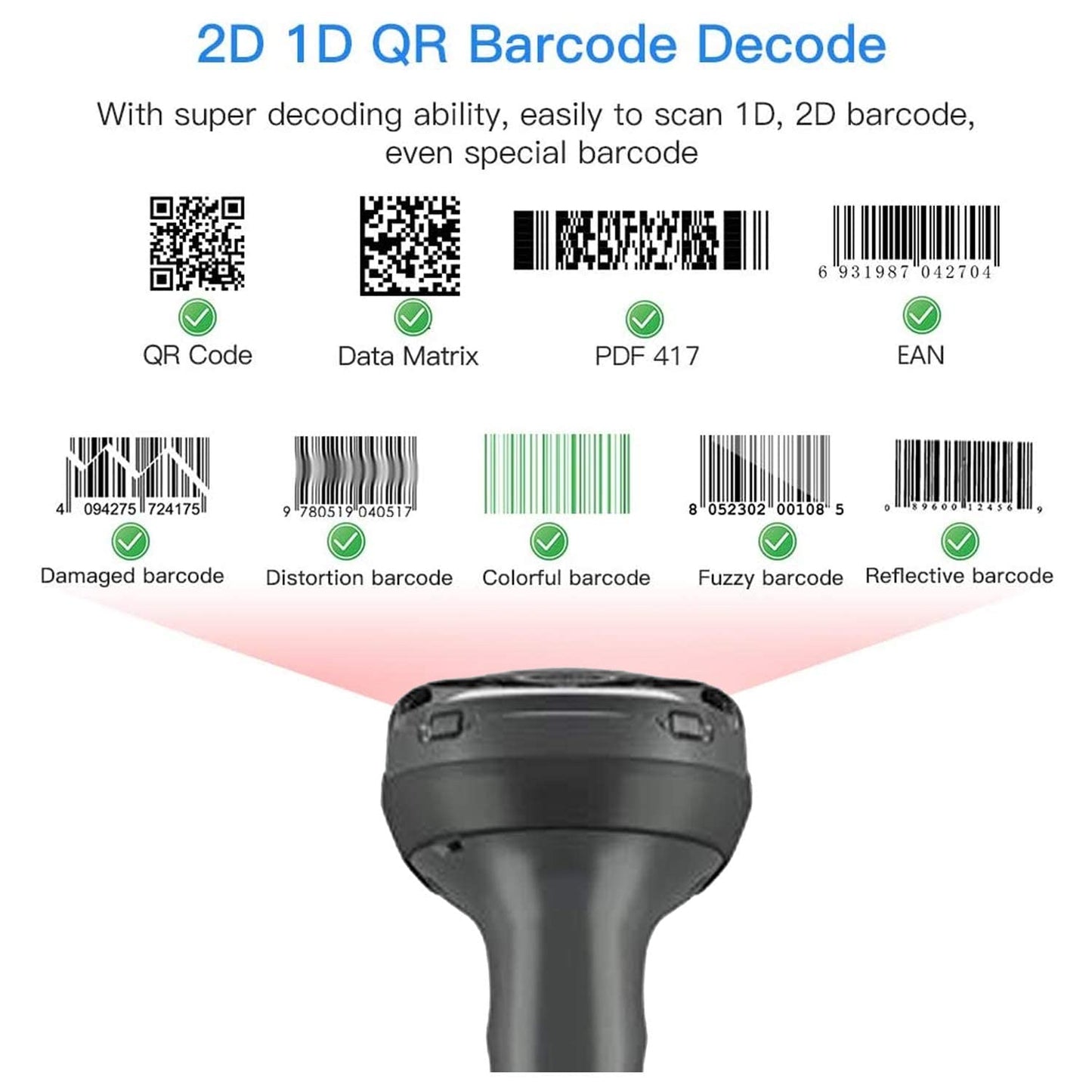 Renewed Zebra DS4608-SR Standard Range 1D 2D Handheld Barcode Scanner QR Wired USB Imager Black Corded Screen Code Reader for POS System - JTTANDS (Renewed)
