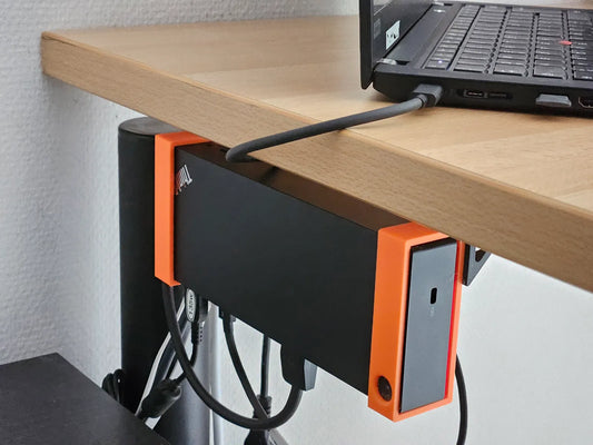 Lenovo Docking Station Under Desk Mount Bracket Set – Quick-Release Holder, Reversible Design, Power Button Access, Fits ThinkPad Docks